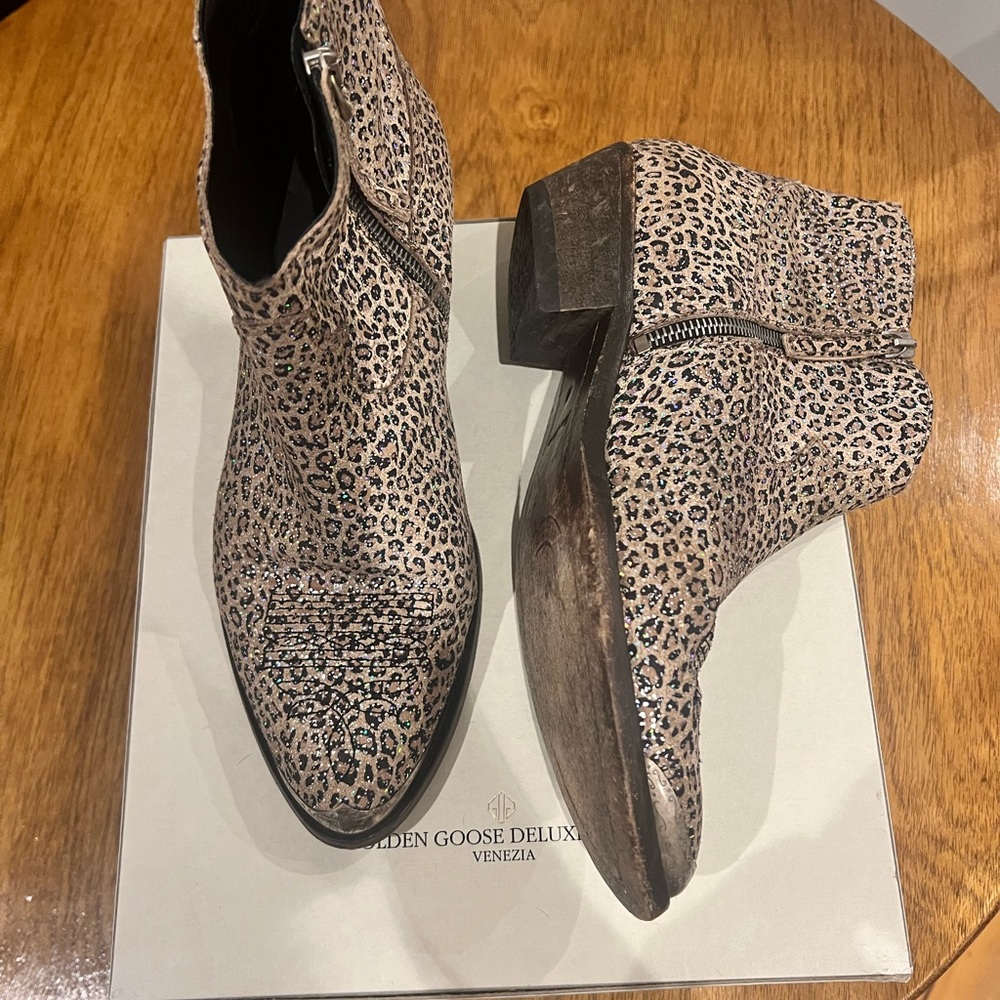 Golden Goose Boots Young Leopard Sparkle Booties - Picture 8 of 9